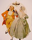 Norman Rockwell Merrie Christmas Couple Dancing Under the Mistletoe painting